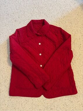 London Glen Quilted Red Button-Up reversible Jacket